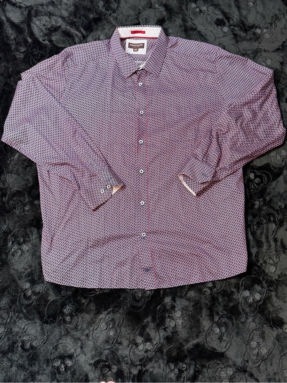 Johnston & Murphy 3XL Geometric Shirt Quiet Luxury Preppy Cotton Button Up